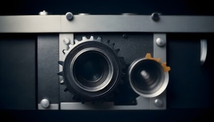 Fototapeta na wymiar Closeup of gears and cogs