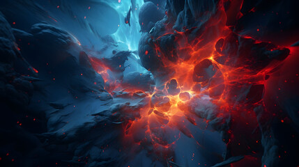 Digital fluid rock abstract nebula starry sky poster web page PPT background - obrazy, fototapety, plakaty