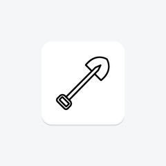 Shovel icon, tool, dig, garden, scoop, editable vector, pixel perfect, illustrator ai file