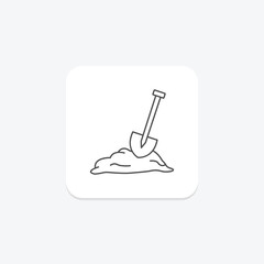 Shovel icon, tool, dig, garden, scoop, editable vector, pixel perfect, illustrator ai file
