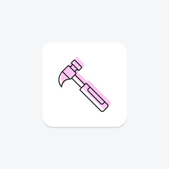 Hammer icon, tool, strike, hit, nail, editable vector, pixel perfect, illustrator ai file