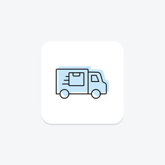 Shipping Van icon, van, delivery, transport, cargo, editable vector, pixel perfect, illustrator ai file