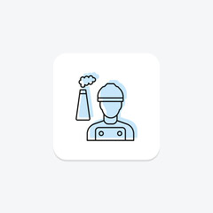 Worker In Factory Icon icon, factory, industrial, labor, worker, editable vector, pixel perfect, illustrator ai file