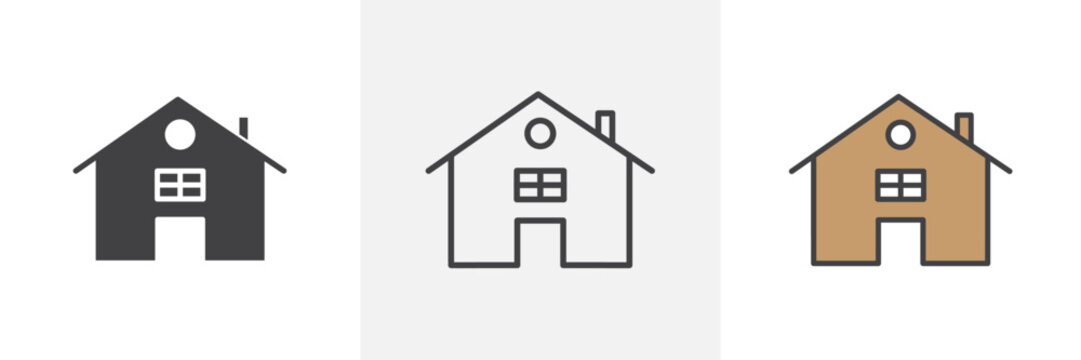Home and Mortgage Financing Icons. Residential Property and Real Estate Symbols.