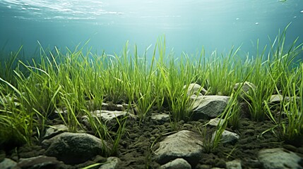 grass and water high definition(hd) photographic creative image - obrazy, fototapety, plakaty
