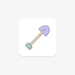Shovel icon, tool, dig, garden, scoop, editable vector, pixel perfect, illustrator ai file