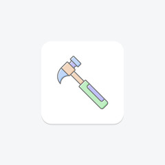Hammer icon, tool, strike, hit, nail, editable vector, pixel perfect, illustrator ai file
