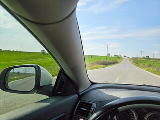 Driving in green field