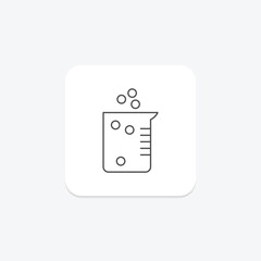 Boiling beaker icon, beaker, heat, liquid, science, editable vector, pixel perfect, illustrator ai file