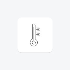 Thermometer icon, temperature, measure, mercury, weather, editable vector, pixel perfect, illustrator ai file