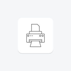 Printer icon, print, document, paper, office, editable vector, pixel perfect, illustrator ai file