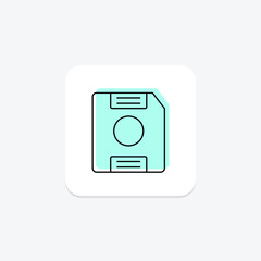Floppy Disk icon, disk, storage, data, obsolete, editable vector, pixel perfect, illustrator ai file