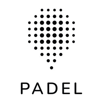 padel paddle with black dots on white background