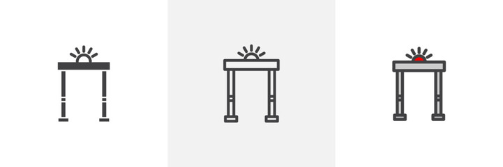 Advanced Security Metal Detectors Icon Set for Airports and Public Buildings