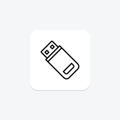 Flash Drive icon, usb, storage, data, memory, editable vector, pixel perfect, illustrator ai file