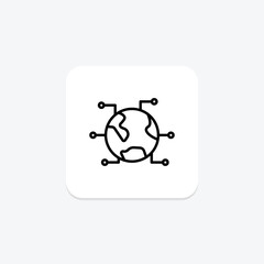 Global Network icon, global, network, worldwide, internet, editable vector, pixel perfect, illustrator ai file