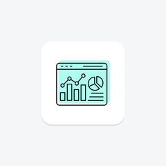 Web Analytics icon, analytics, analysis, data, website, editable vector, pixel perfect, illustrator ai file