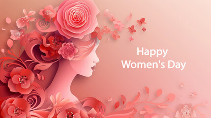 8 march happy womens day floral illustration international womens day vector design with rose flower
