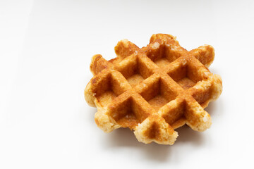 Belgian waffles on white background