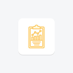 Graph Report icon, report, chart, data, analysis, editable vector, pixel perfect, illustrator ai file