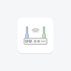 Router icon, network, internet, connection, wifi, editable vector, pixel perfect, illustrator ai file