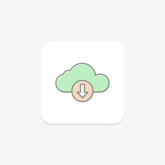Cloud Download icon, download, download, file, internet, editable vector, pixel perfect, illustrator ai file