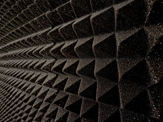 anti noise materials for door fillings and recording studios. foam with an articulated pyramid...