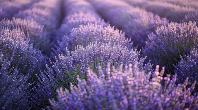 A sun-drenched field of lavender in full bloom AI generated illustration