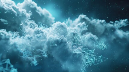 Abstract forms inspired by cloud computing and IoT technology AI generated illustration