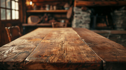 An old-fashioned wooden table dominates a homely kitchen, suggesting a timeless, traditional culinary space
