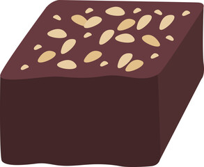Fudge Brownies Dessert with peanut