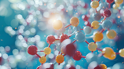 Close-up view of drug development process detailed mole