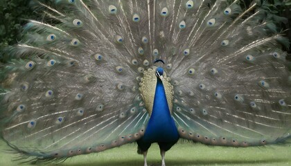 A Peacock With Its Feathers Spread Wide In A Threa  3