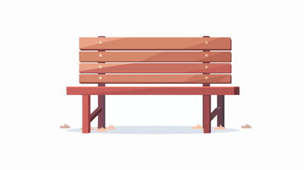 Bench Isolated On White flat vector isolated on white