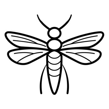Stylish bug outline icon in vector format for insect-themed designs.