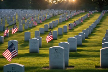 Fototapeta premium Memorial Day American flag and Patriotic