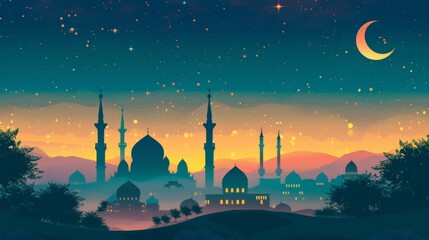 Ramadan background illustration
 - obrazy, fototapety, plakaty
