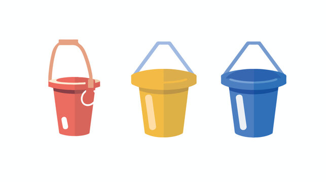 Bucket Icon flat vector isolated on white background