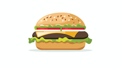 Burger  vector icon flat vector isolated on white background