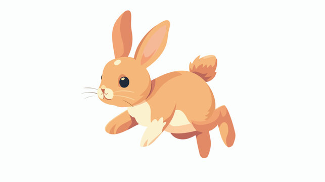 Bunny jumping isolated flat vector isolated on white background