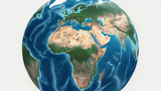 A globe of the earth with Africa and Europe on it