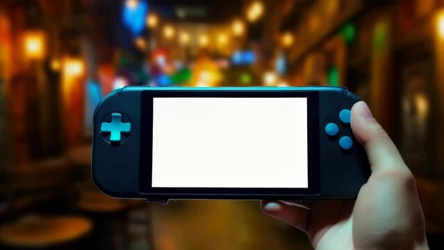 A person is holding controller in a dark room