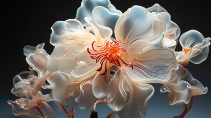 A stunning photograph featuring the intricate details of a Ghost Orchid, its ethereal beauty set...