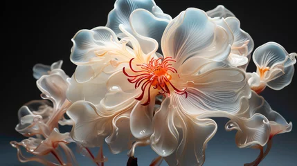 Selbstklebende Fototapeten A stunning photograph featuring the intricate details of a Ghost Orchid, its ethereal beauty set against a neutral backdrop © SHAN.
