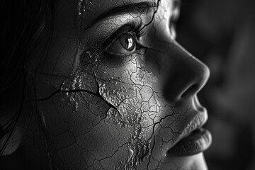 A woman facing the aftermath of a party gone wrong, with remorse written on her face - obrazy, fototapety, plakaty