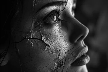 Foto op Canvas A woman facing the aftermath of a party gone wrong, with remorse written on her face © Sataporn