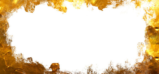 Realistic acrylic gold paint frame