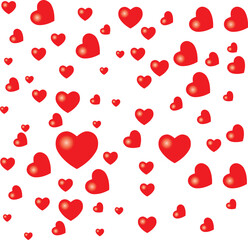 Red hearts pattern background. Hearts pattern design.