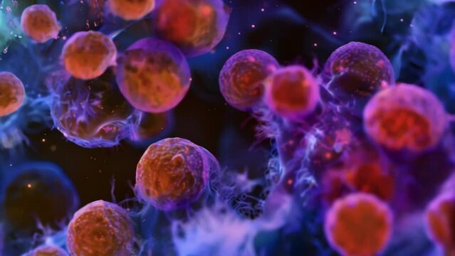 A comparison image of healthy and diseased epithelial cells demonstrating the effects of a disease or disorder on the structure and . AI generation.