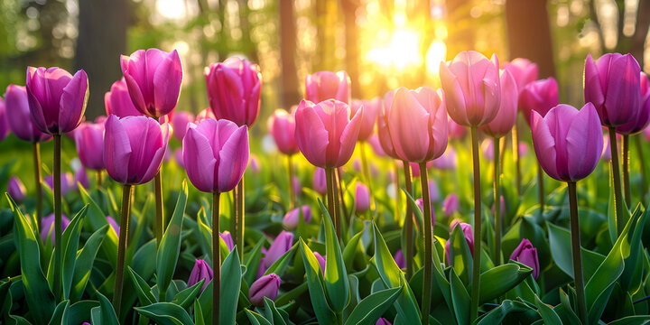 tulips in the garden, generative ai